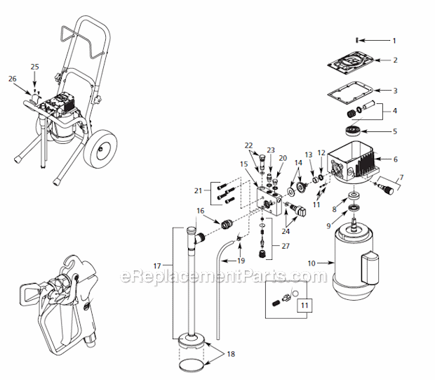 Page A Diagram and Parts List for PS271D  Campbell Hausfeld Paint Sprayer